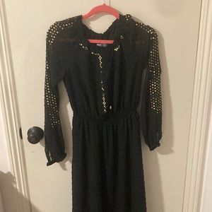 Altuzarra Black Gold Sequin Maxi Dress